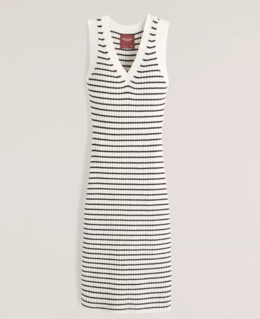 Abercrombie & Fitch Limited Edition Sweater Vest Midi Dress Womens Size M Cream